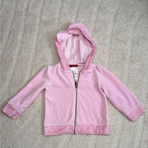 Vintage 90s‎ Baby Guess Girls Zip Sweater Hoodie Lace Embroidered 24 Months